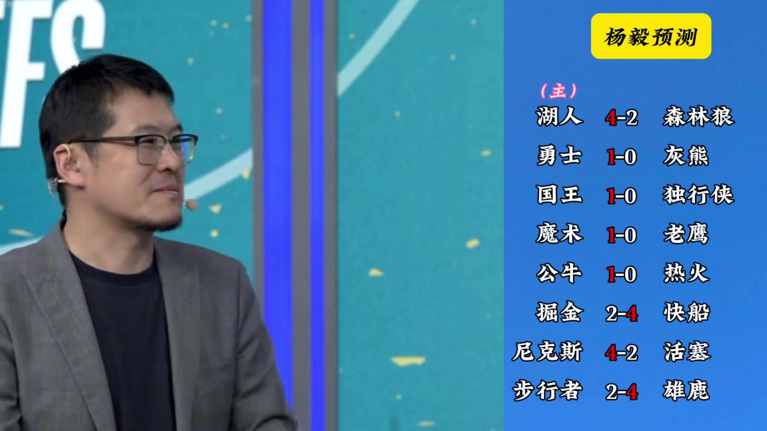 明灯来了！看看杨毅的季后赛展望：湖人4-2狼 快船4-2掘金-蜘蛛直播